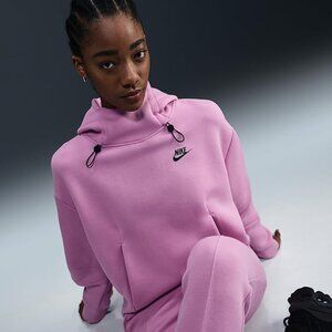NWT Womens Nike Size XS Purple Sportswear Tech Fleece Oversized Hoodie